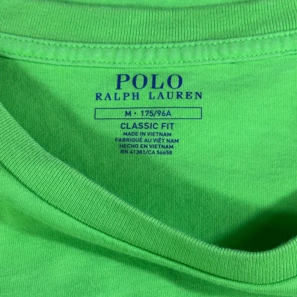 Polo Ralph Lauren Pocket T-Shirt Mens Medium Green Classic‎ Fit Pony Logo